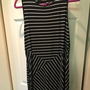 Black and white striped bodycon dress